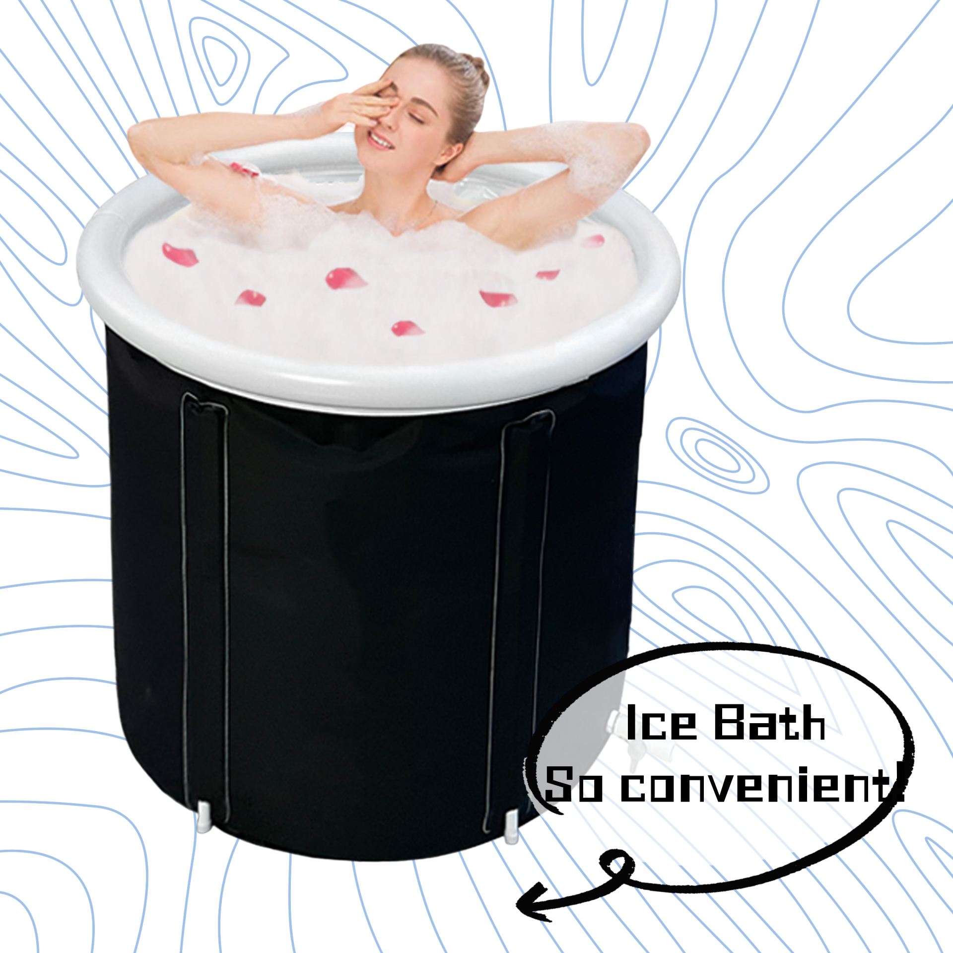 Versatile Foldable Design Inflatable Ice Bath with Air Ring