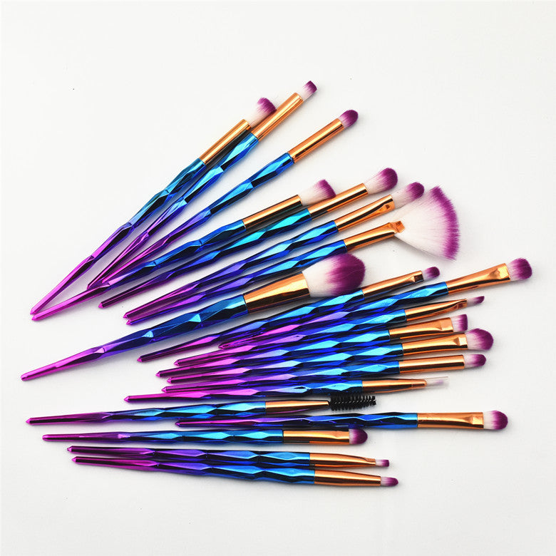 Multicolor Fiber Eye Shadow Brush Set - 20 Pieces