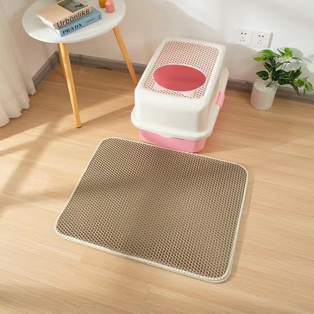 Waterproof Double Layer Pet Litter Box Mat Non-Slip Washable Cat Pad