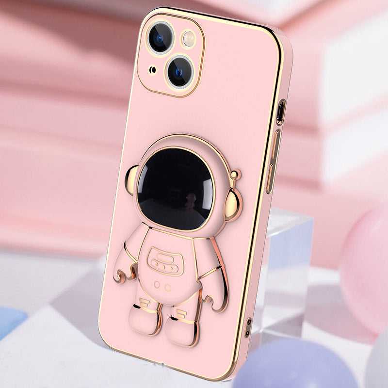 3D Astronaut Phone Case with Anti-Drop Electroplating Bracket