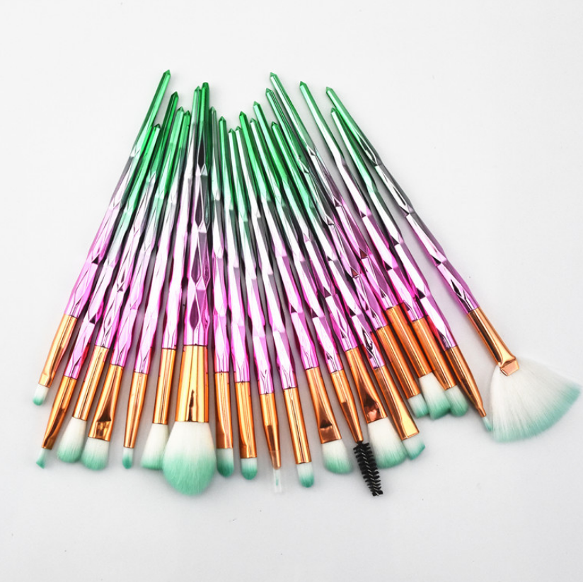 Multicolor Fiber Eye Shadow Brush Set - 20 Pieces