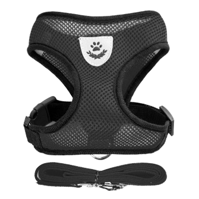 Adjustable Mesh Cat Harness Vest with Walking Lead Leash