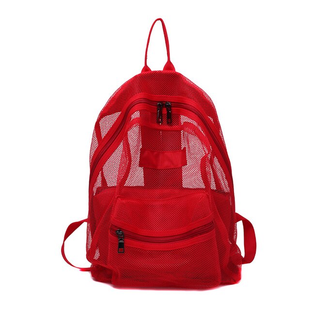 New Fashion Unisex Transparent Mesh Backpack Light Weight Rucksack Travel School Bag