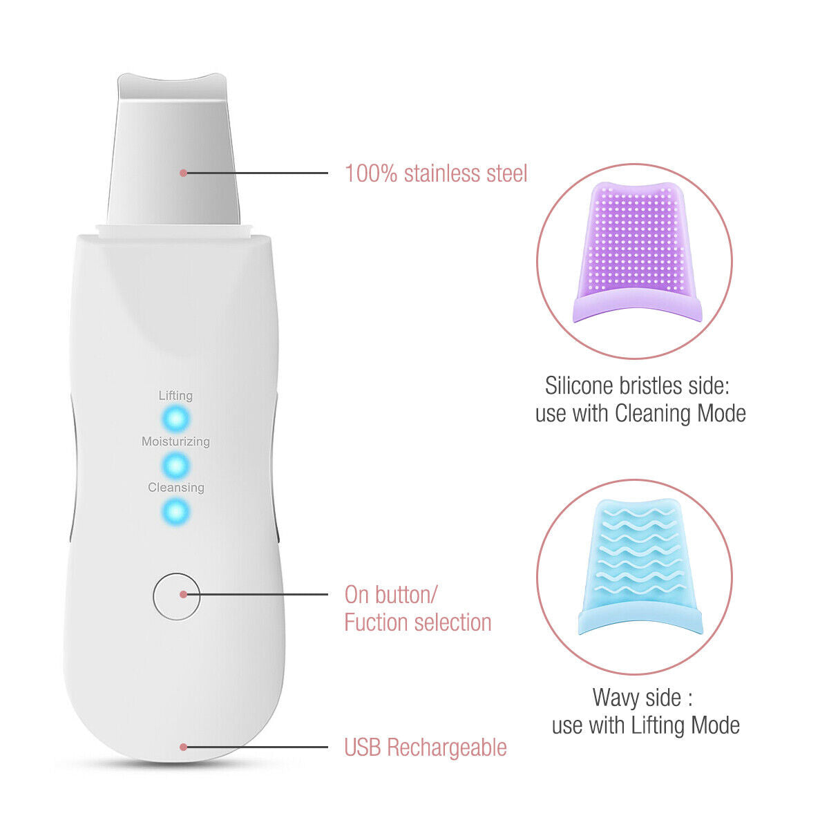 Ultrasonic Facial Scrubber Pore Cleaner