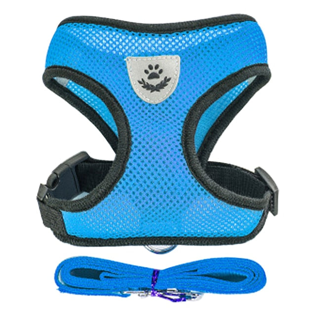 Adjustable Mesh Cat Harness Vest with Walking Lead Leash