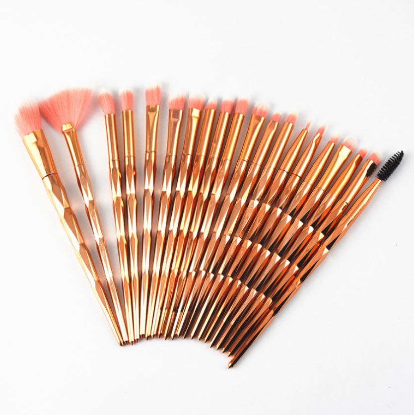 Multicolor Fiber Eye Shadow Brush Set - 20 Pieces