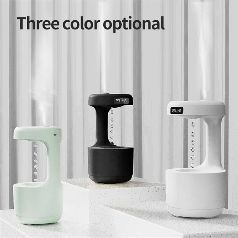 Anti-Gravity Humidifier With Clock Water Drop Backflow Aroma Diffuser Large Capacity