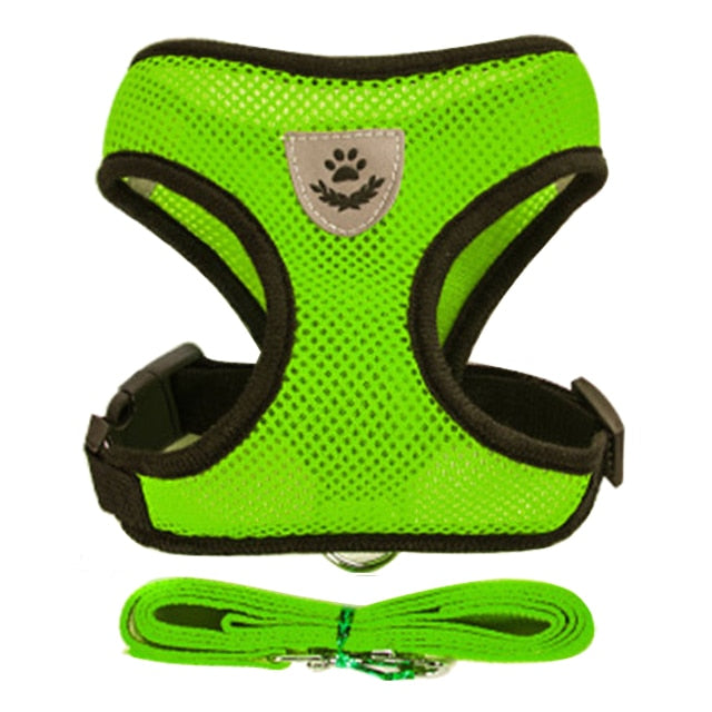 Adjustable Mesh Cat Harness Vest with Walking Lead Leash