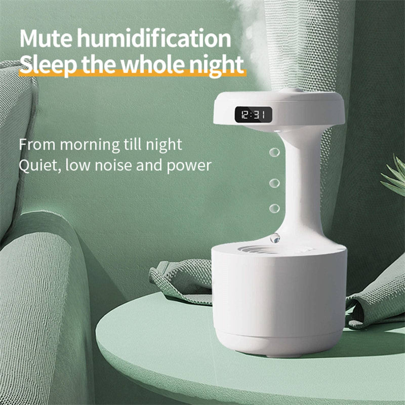 Anti-Gravity Humidifier With Clock Water Drop Backflow Aroma Diffuser Large Capacity