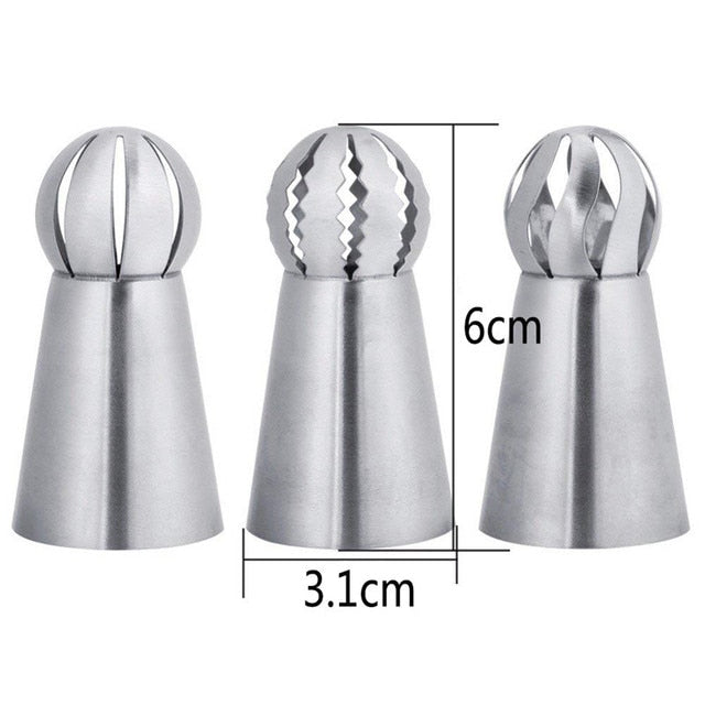 Stainless Steel Cupcake Icing Piping Nozzles with Flower Torch for Pastry Cream Decoration