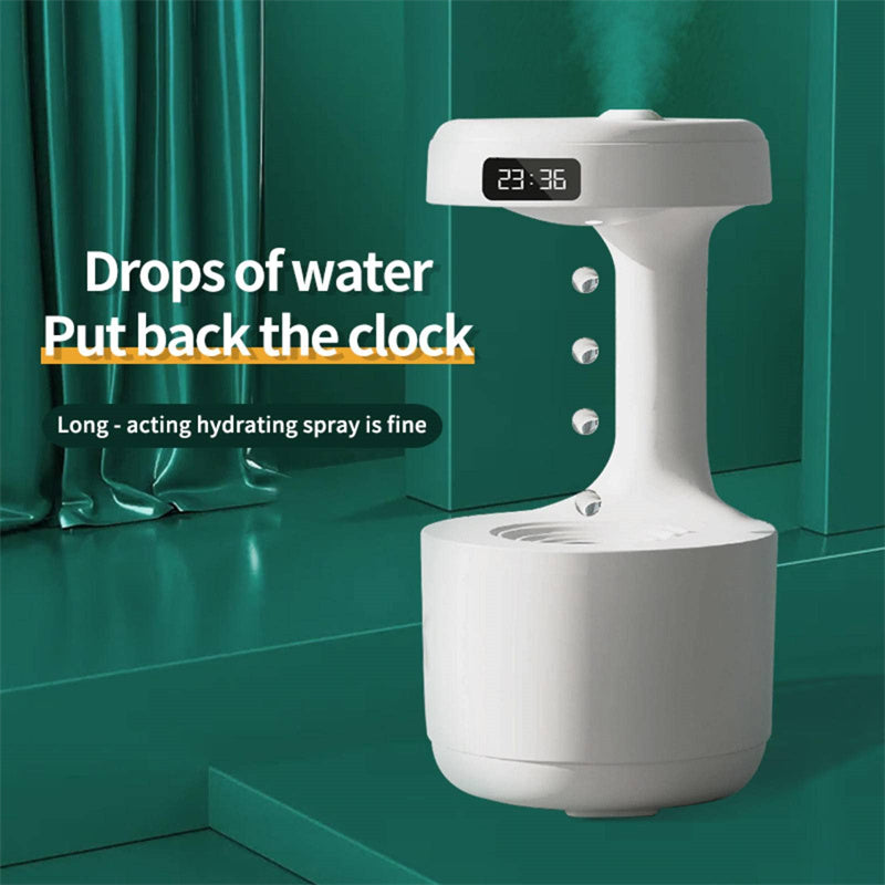 Anti-Gravity Humidifier With Clock Water Drop Backflow Aroma Diffuser Large Capacity