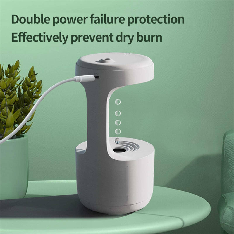 Anti-Gravity Humidifier With Clock Water Drop Backflow Aroma Diffuser Large Capacity