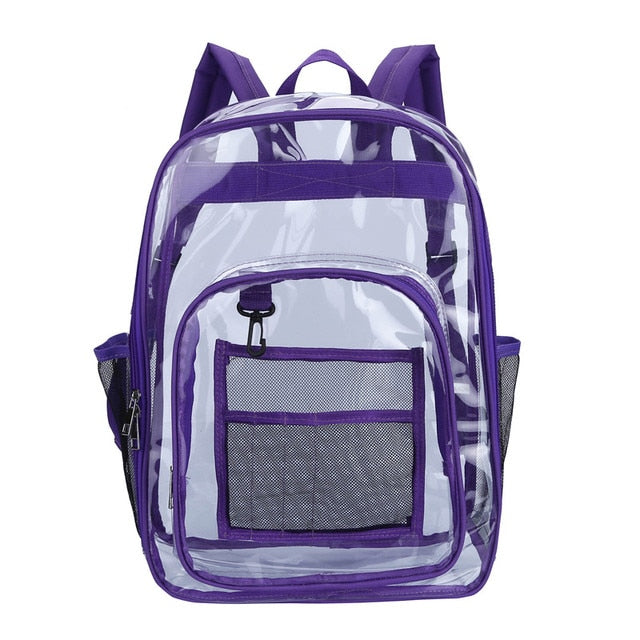 Transparent PVC Set Waterproof Backpack Unisex Large Capacity