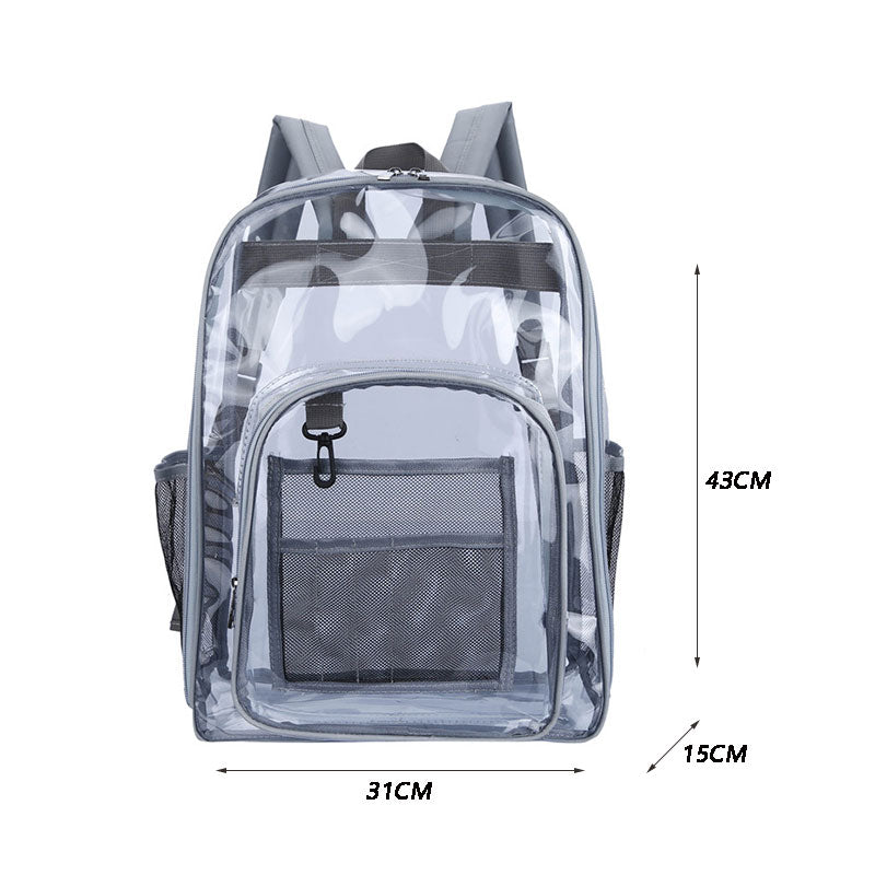 Transparent PVC Set Waterproof Backpack Unisex Large Capacity