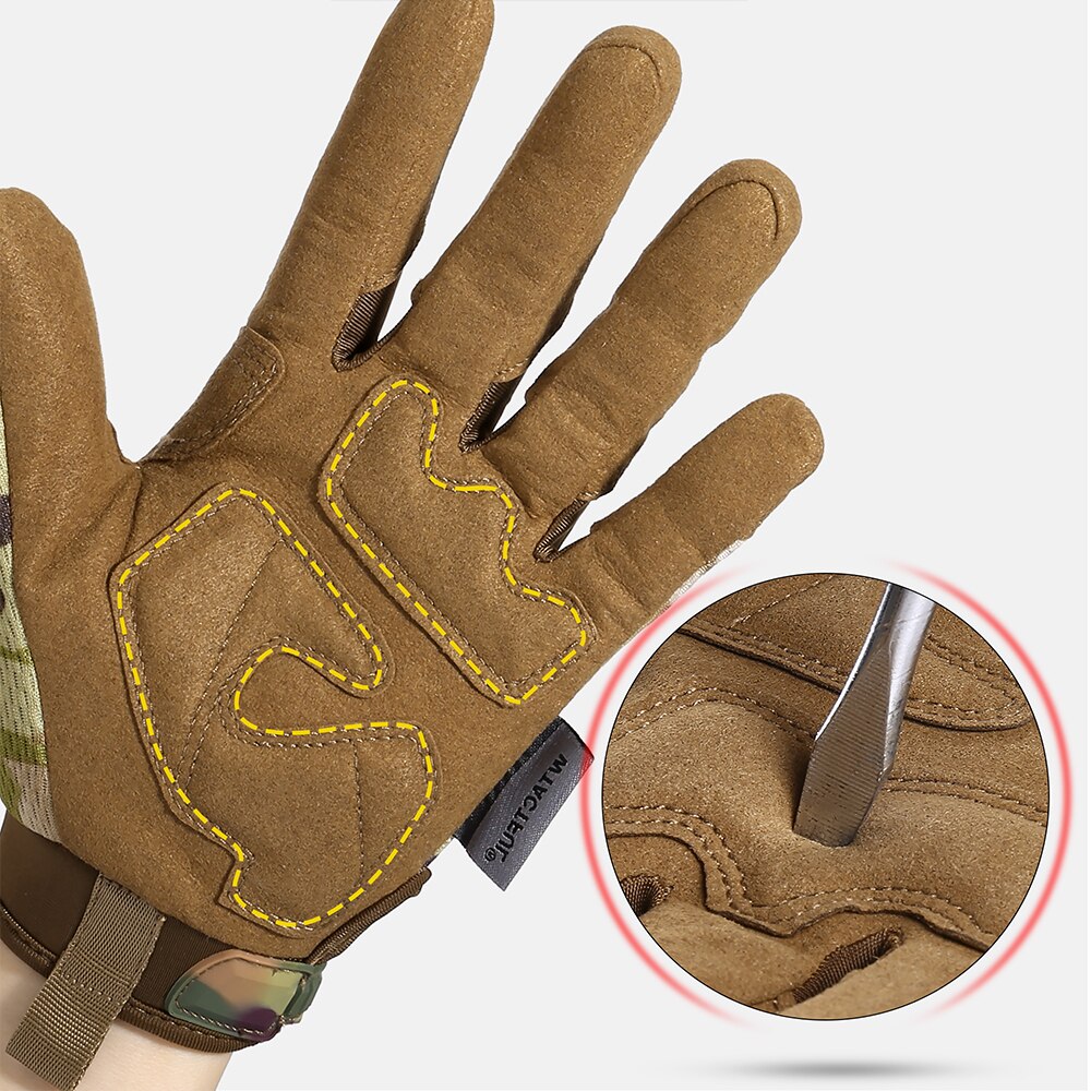 Men's Tactical Gloves - Camo Design for Military, Army, Cycling, Sport Climbing, Paintball, Shooting, Hunting, Riding, and Skiing