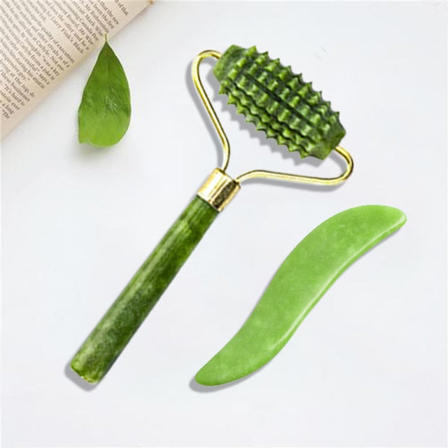 Natural Massager For Face Gouache Scraper, Jade Roller, Gua sha Scraper, Microneedle Roller, Face Gua Sha