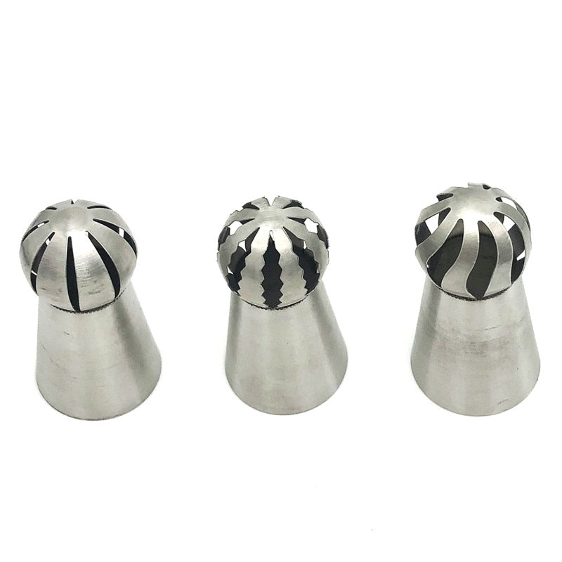 Stainless Steel Cupcake Icing Piping Nozzles with Flower Torch for Pastry Cream Decoration