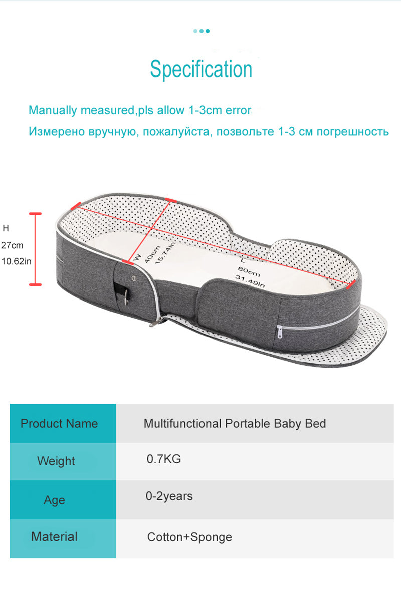 Portable Removable Folding Baby Crib Mommy Bag