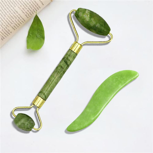 Natural Massager For Face Gouache Scraper, Jade Roller, Gua sha Scraper, Microneedle Roller, Face Gua Sha