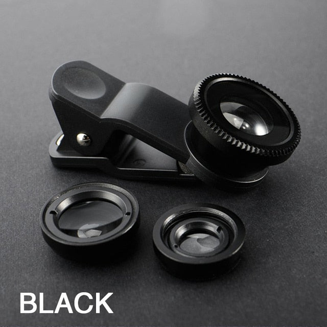 3in1 Fisheye Wide Angle Micro Camera Lens