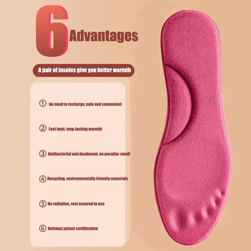 Self-heated Insole Foot Massage Thermal Thicken Memory Foam Shoe Pads