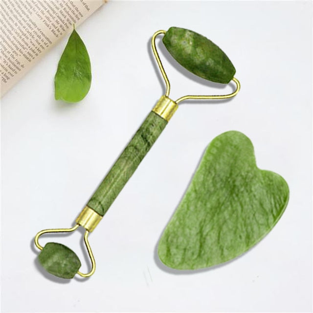 Natural Massager For Face Gouache Scraper, Jade Roller, Gua sha Scraper, Microneedle Roller, Face Gua Sha