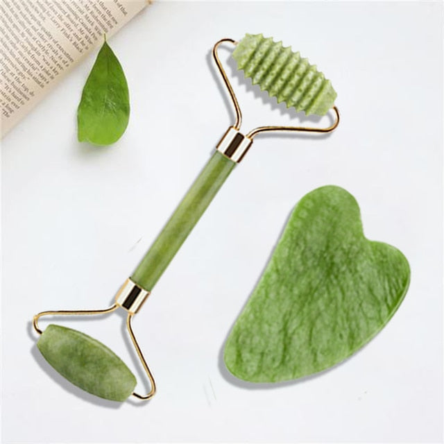 Natural Massager For Face Gouache Scraper, Jade Roller, Gua sha Scraper, Microneedle Roller, Face Gua Sha