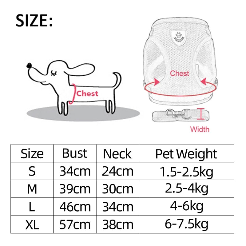 Adjustable Mesh Cat Harness Vest with Walking Lead Leash