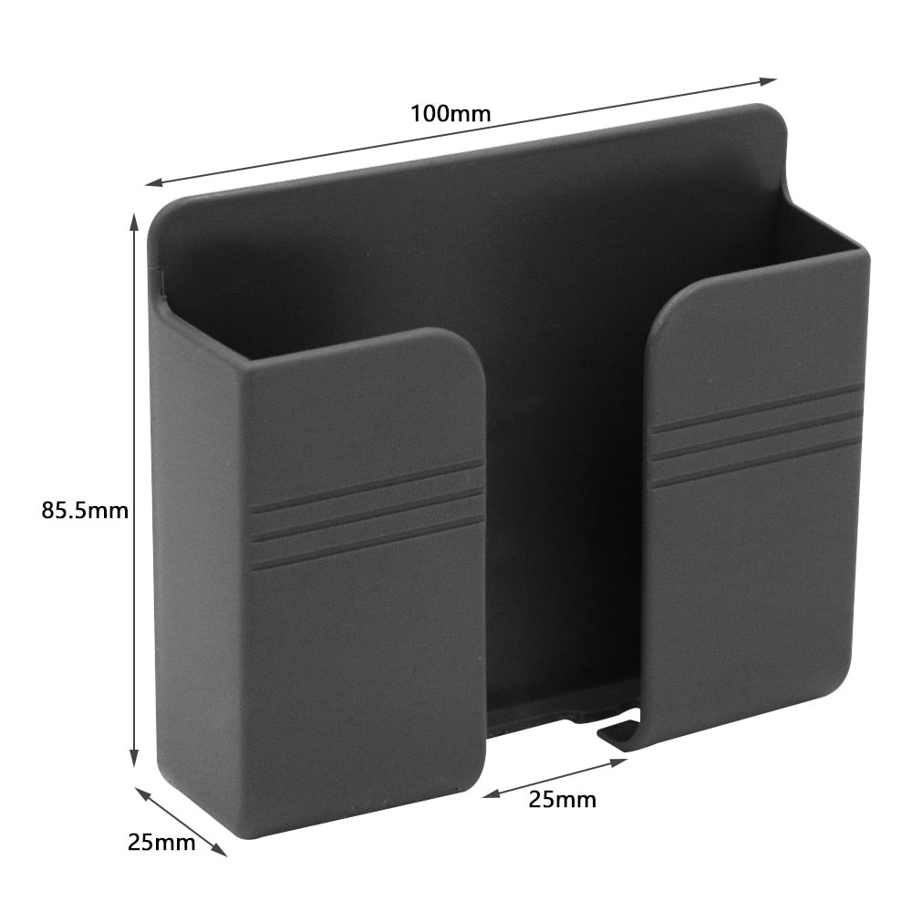 Punch-Free Wall Mounted Phone Holder with Charging Stand and Storage Box