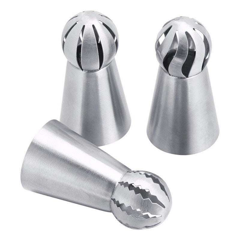 Stainless Steel Cupcake Icing Piping Nozzles with Flower Torch for Pastry Cream Decoration