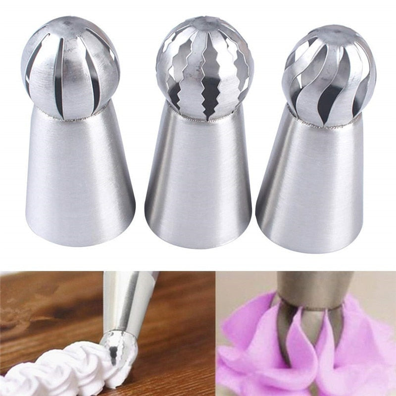 Stainless Steel Cupcake Icing Piping Nozzles with Flower Torch for Pastry Cream Decoration