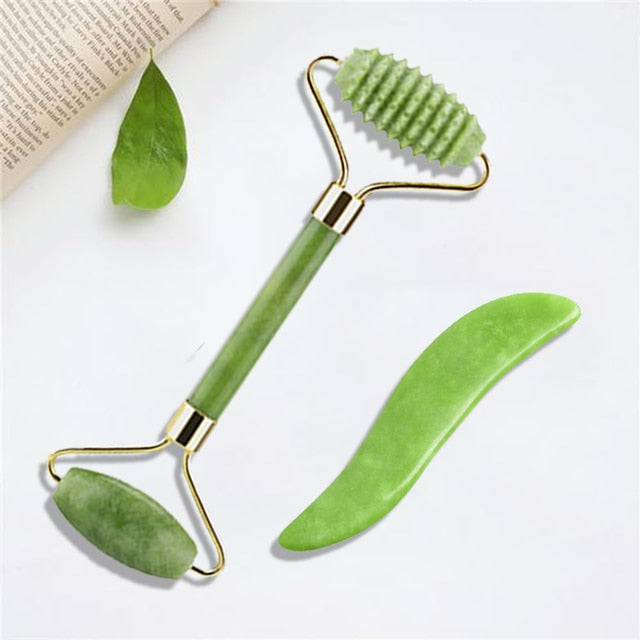 Natural Massager For Face Gouache Scraper, Jade Roller, Gua sha Scraper, Microneedle Roller, Face Gua Sha