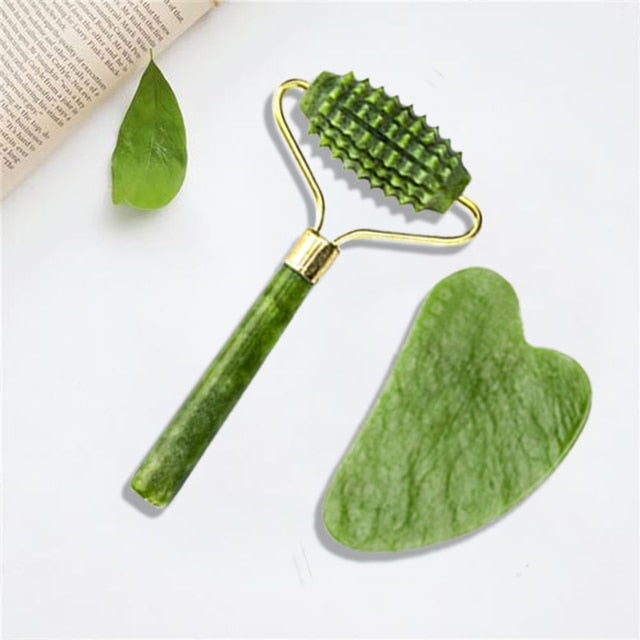 Natural Massager For Face Gouache Scraper, Jade Roller, Gua sha Scraper, Microneedle Roller, Face Gua Sha