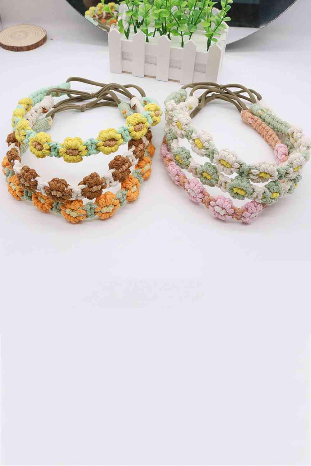 Assorted 2-Pack In My Circle Daisy Macrame Headband